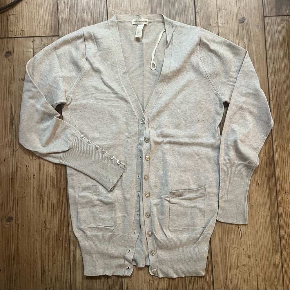 Ambiance Light Tan Knit Cardigan